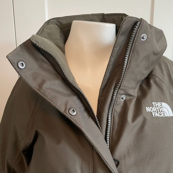 The North Face 550 Outdoor Cotton Nylon Shell Down Fill Parka Olive Green S NWOT - Picture 7 of 16